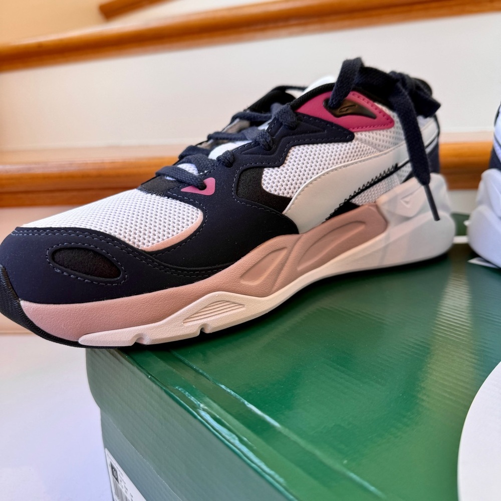 NWT Puma TRC Mira Block Athletic Shoes Navy Blue / Pink Womens Sneakers - Picture 8 of 13